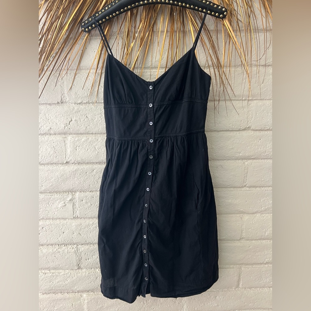 James Perse Black Button-Down Midi Dress - Picture 1 of 5